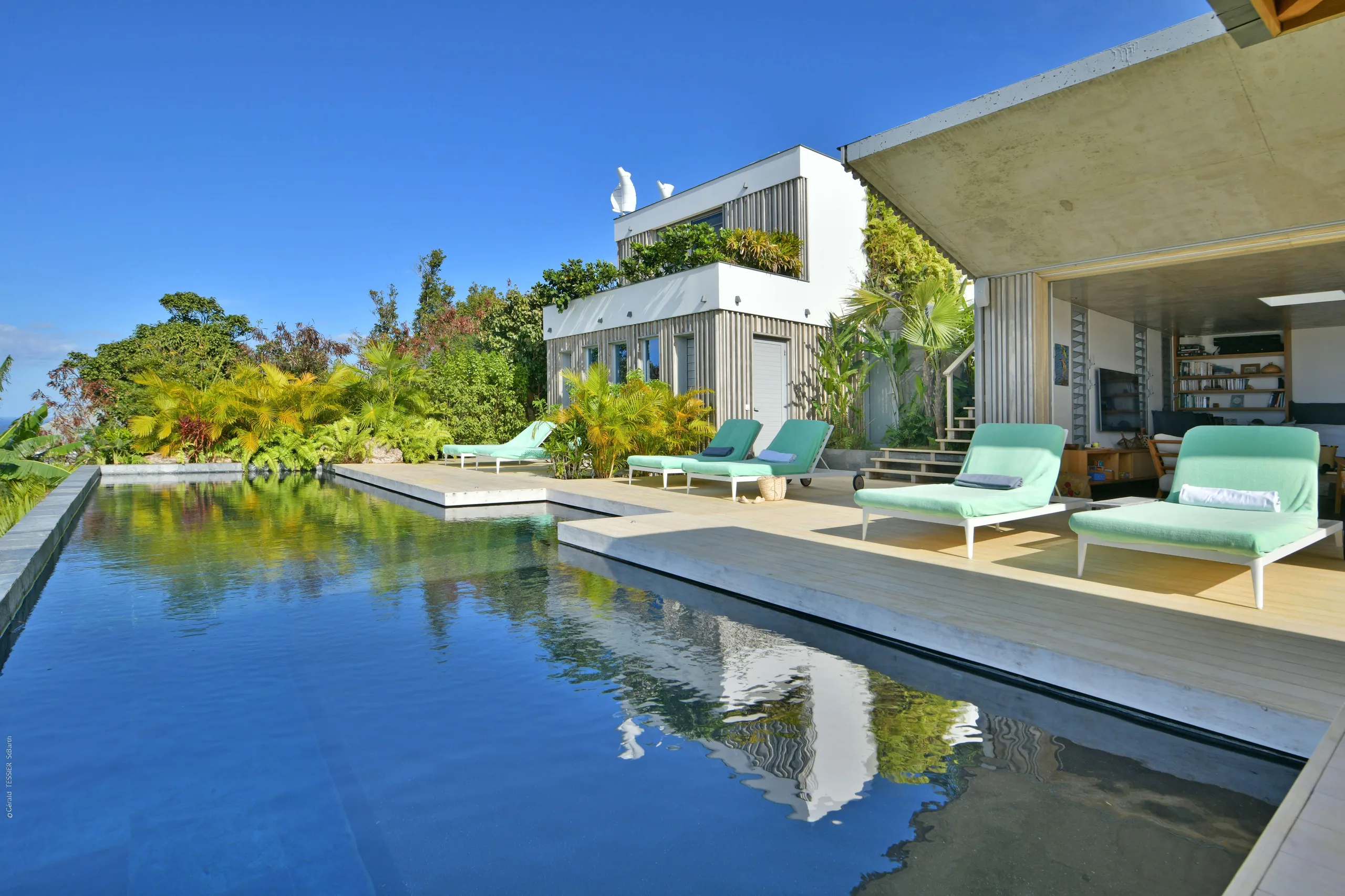 Calming Modern Styled Villa with Heated Pool, Jacuzzi and Stunning View of the Caribbean Sea, Vitet