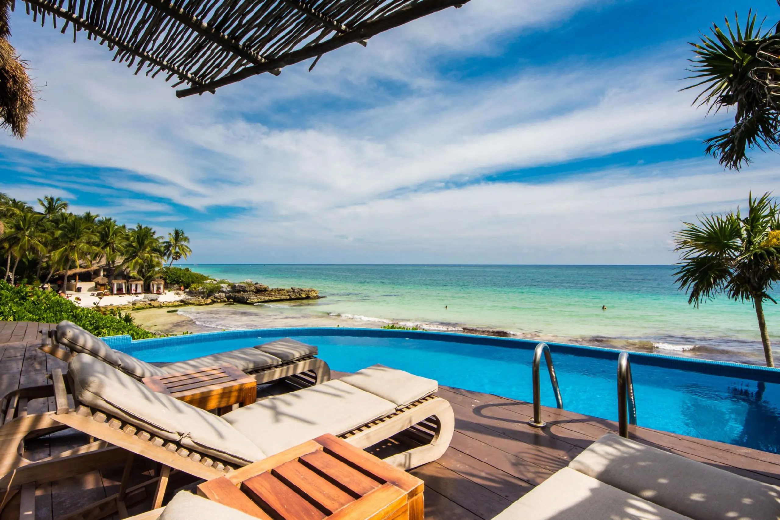 Spectacular Eco-Friendly Beachfront Tulum Villa with Infinity Pool and Palapa with Ocean Views from VILLWAY®, Tulum