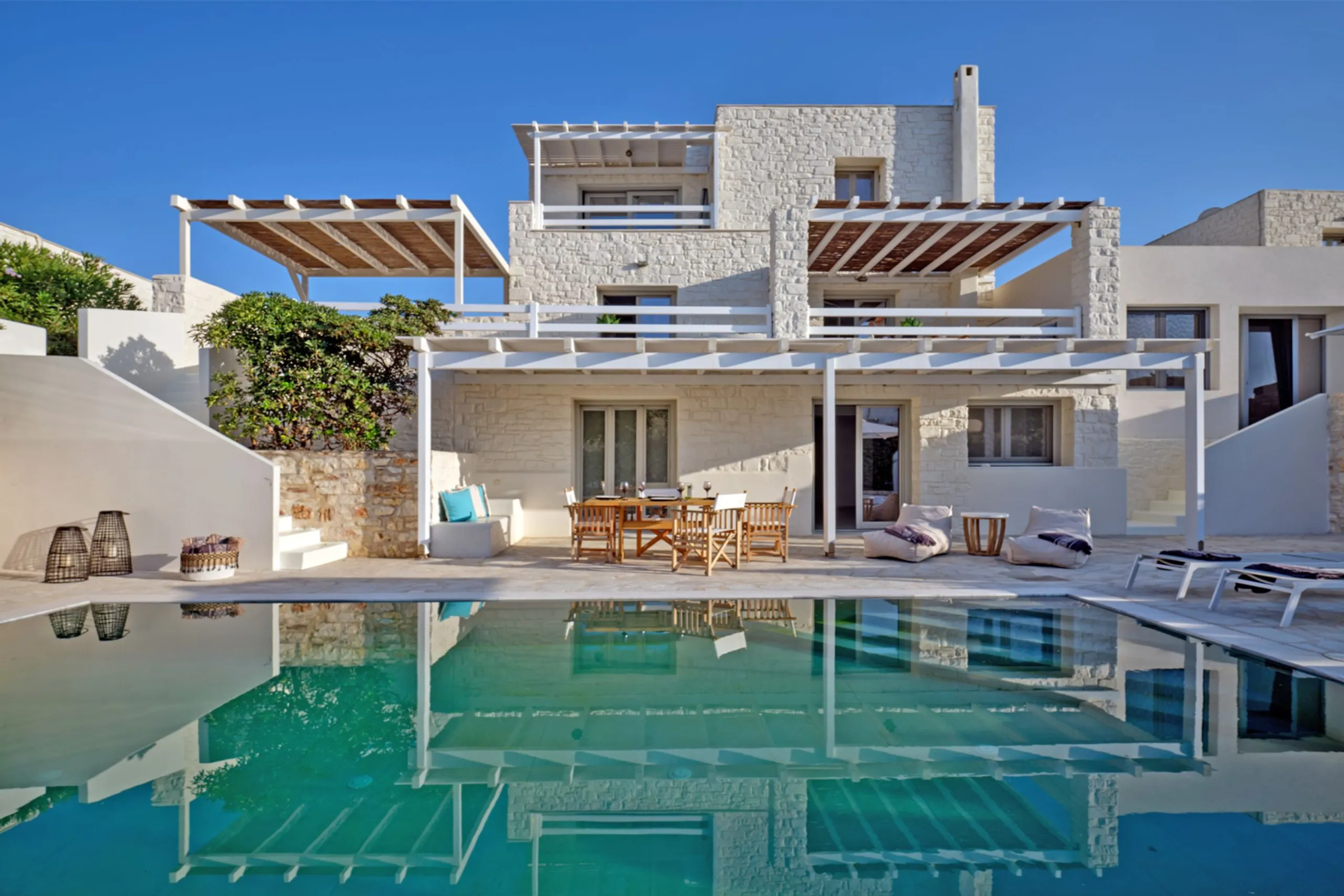 Santa Maria Seaside Villa with Pool, Garden & Breathtaking Sea Views, Paros