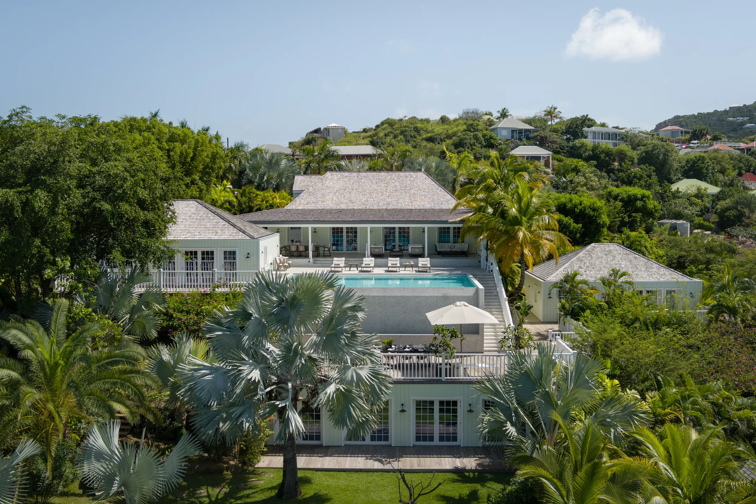 Waterfront St. Barth Villa with Private Dock, Heated Pool & Airy Living Spaces, Grand Cul de Sac
