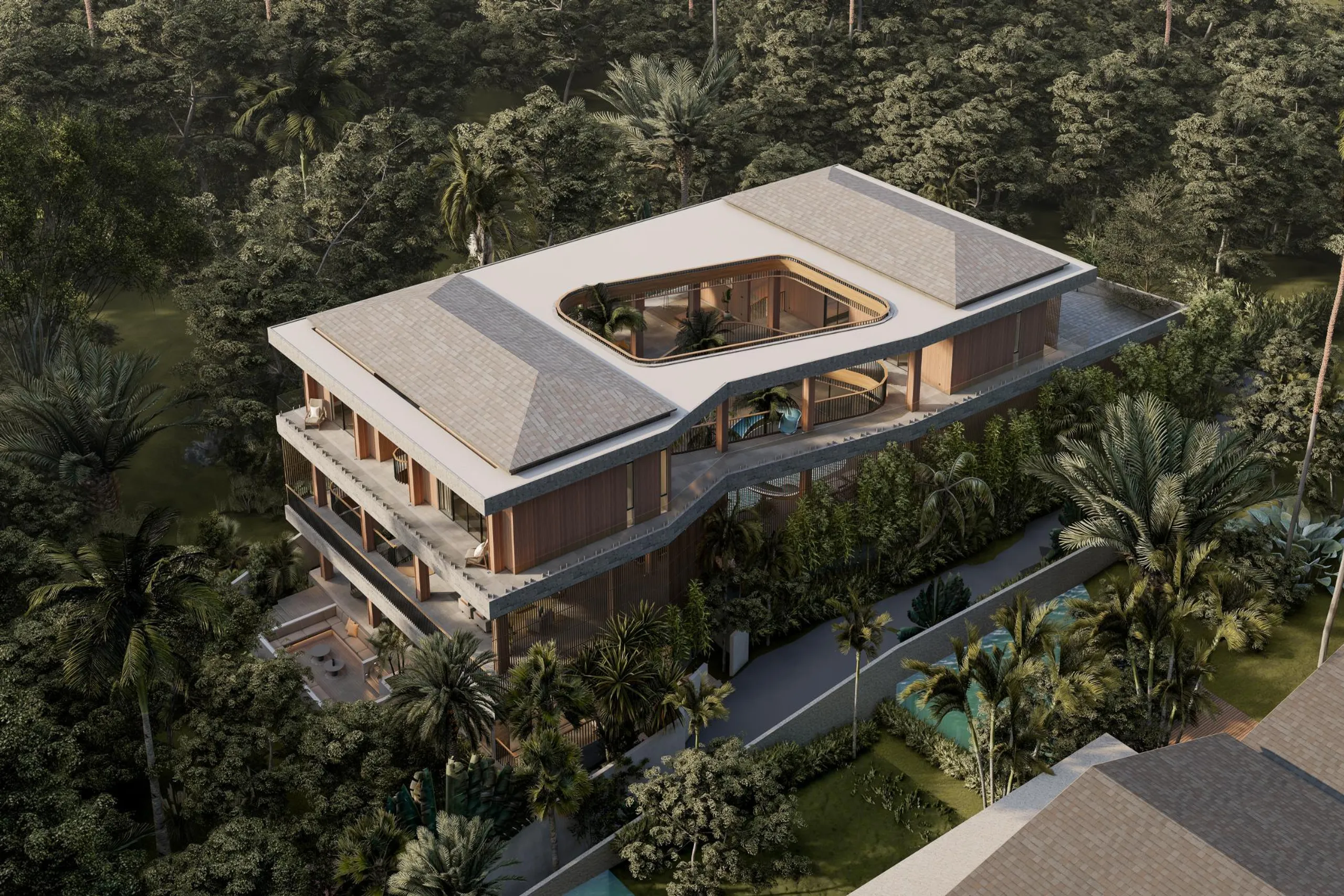 Architectural Masterpiece in Pererenan, Bali with Private Pool, Waterslide and Rural Views — photograph 5