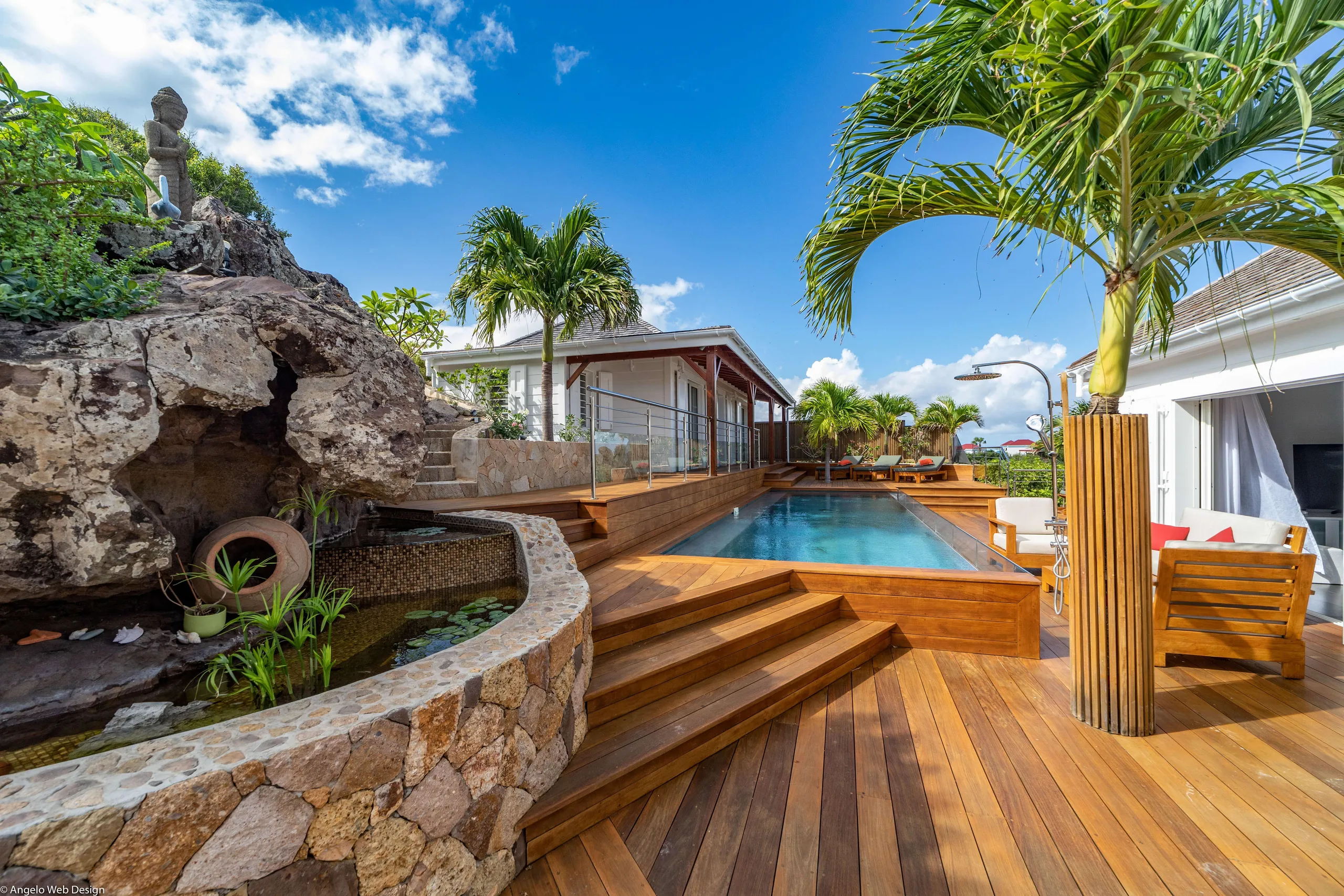 Sophisticated Villa Private Pool Outside Grill and Lounge Area with Majestic Ocean Views — photograph 7