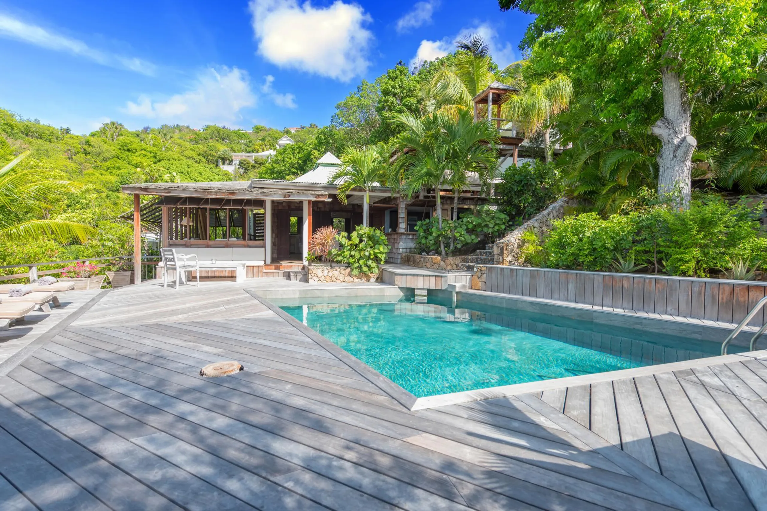 Luxury Hillside Villa Retreat in St.Barths with Ocean Views & Private Bungalows, Flamands Beach