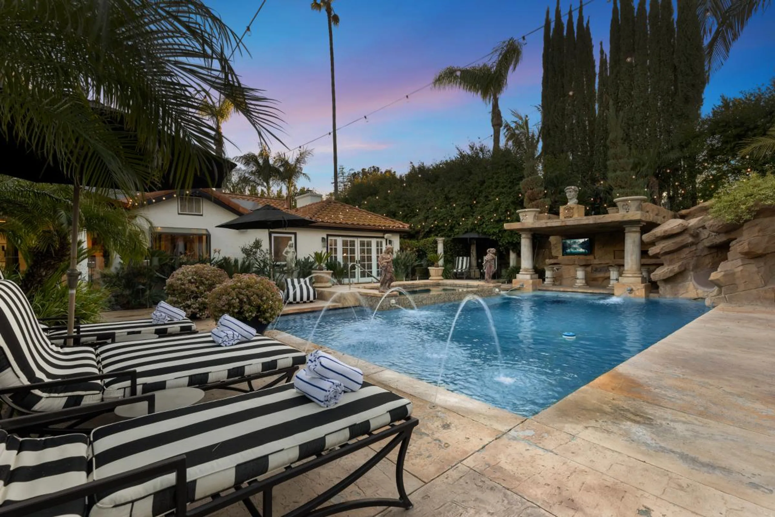 Regal Resort-Style Estate with Tennis Court and Pool, Tarzana