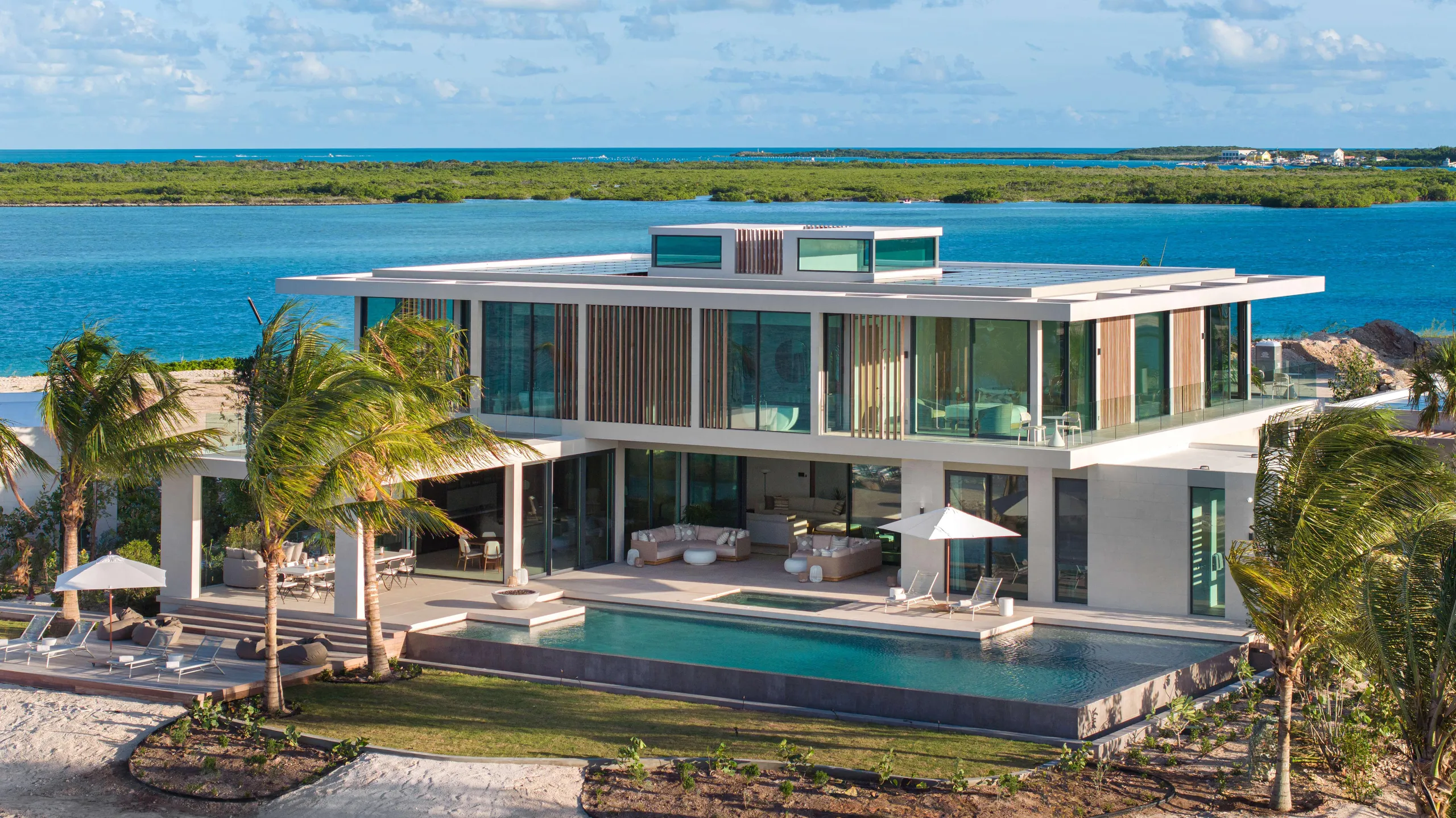 Plush and Artisinal Grace Bay's Finest Villa with Private Pool and Wraparound Views, Leeward Settlement