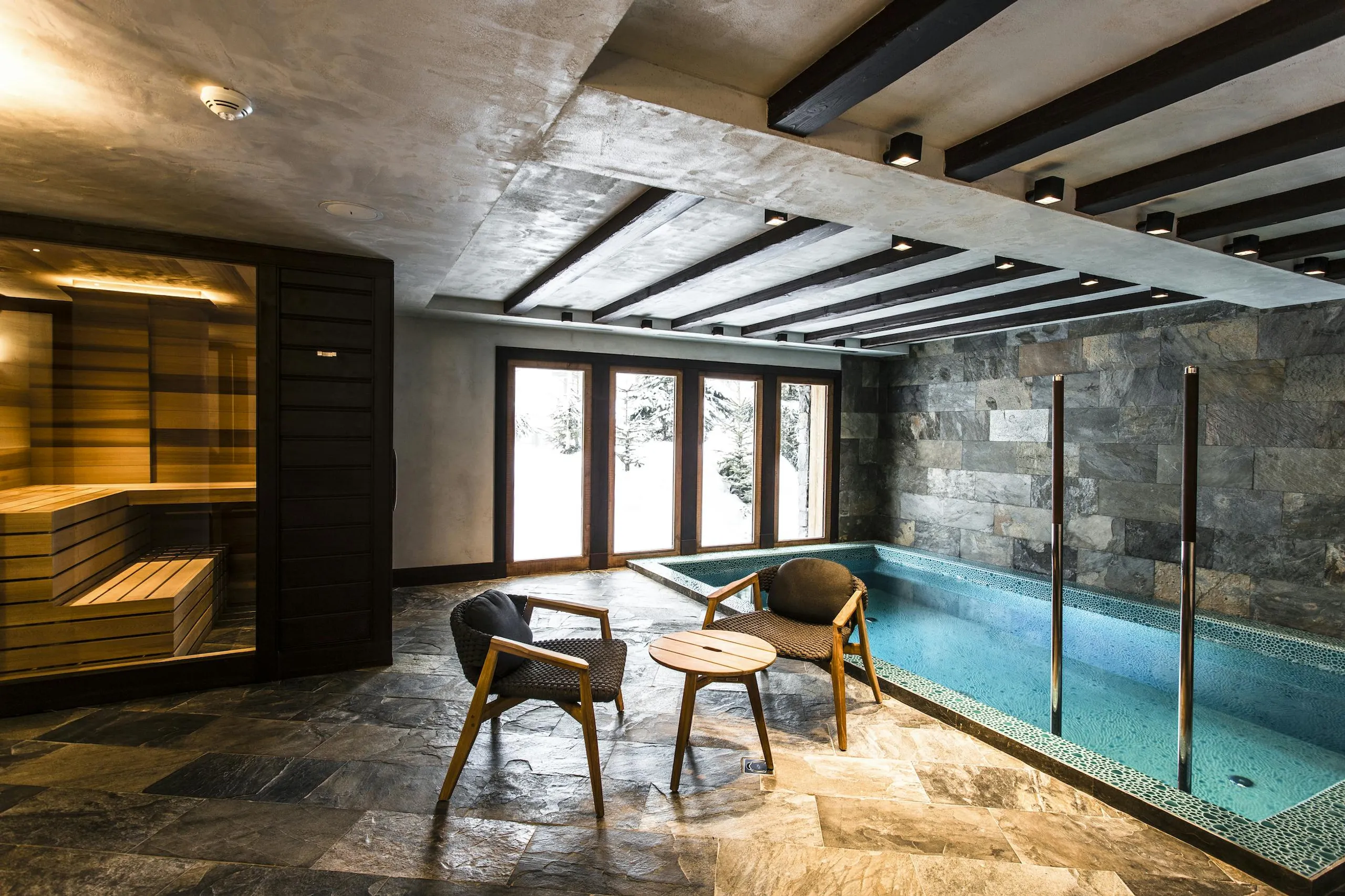Pristine Val D Isere Chalet with Private Pool, Sauna, and Home Theater, Val D Isere