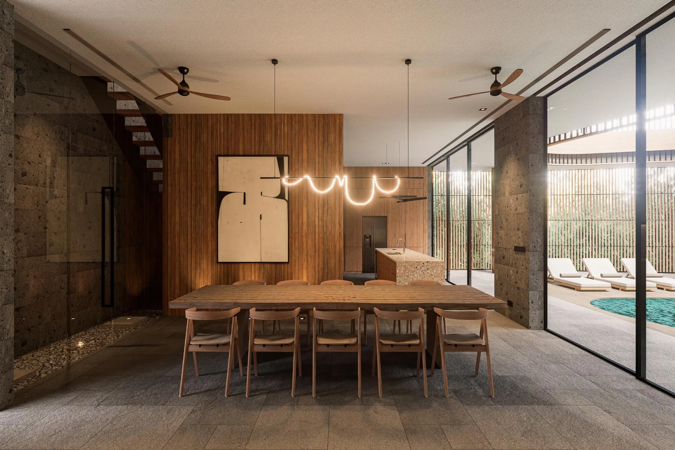 Architectural Masterpiece in Pererenan, Bali with Private Pool, Waterslide and Rural Views — photograph 6