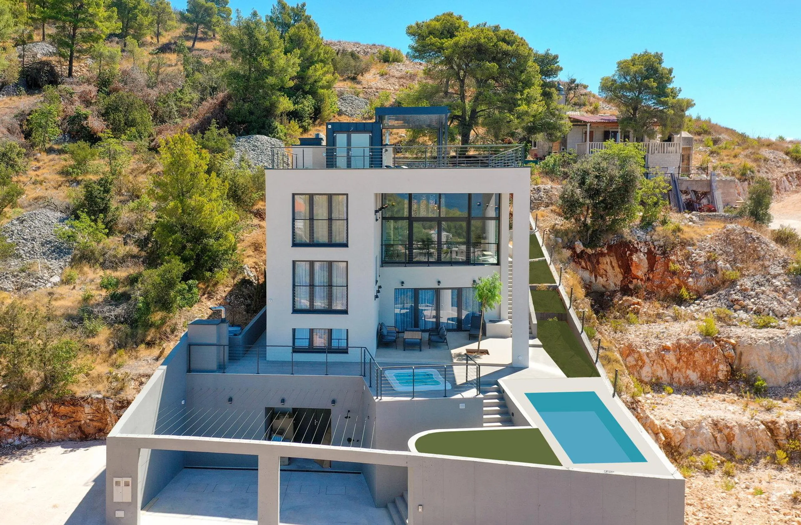 Chic Villa with Private Pool, Jacuzzi on Brac Island — photograph 2