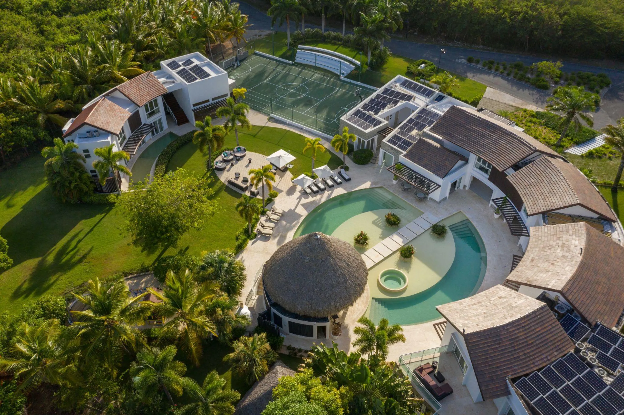 Soaring Resort-style Circular Villa with Multiple Pools, and Sports Court, Punta Cana