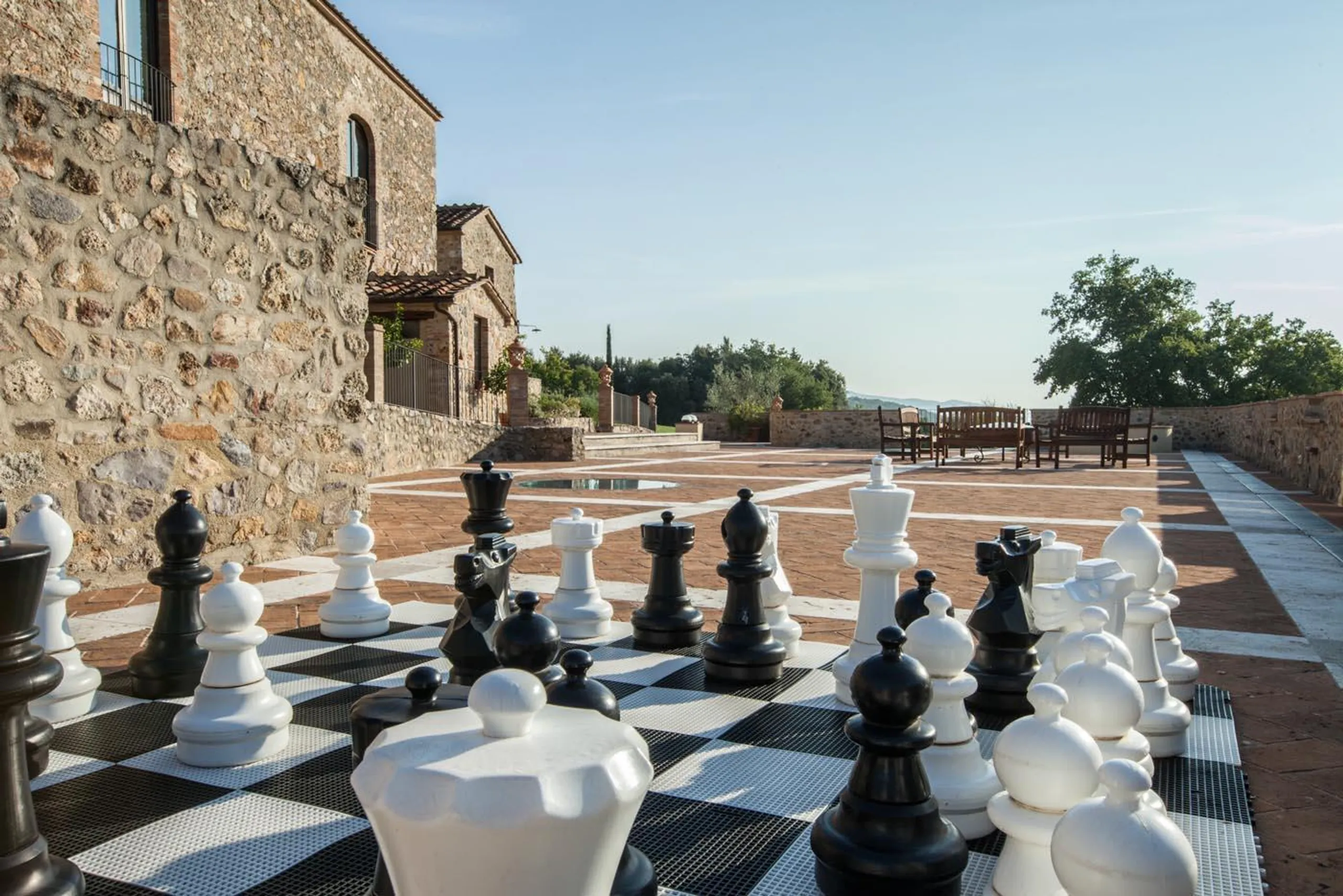 Regal Resort-Style Tuscan Estate with Life-Sized Chessboard, Private Pool, Gazebo, and Spa — photograph 12
