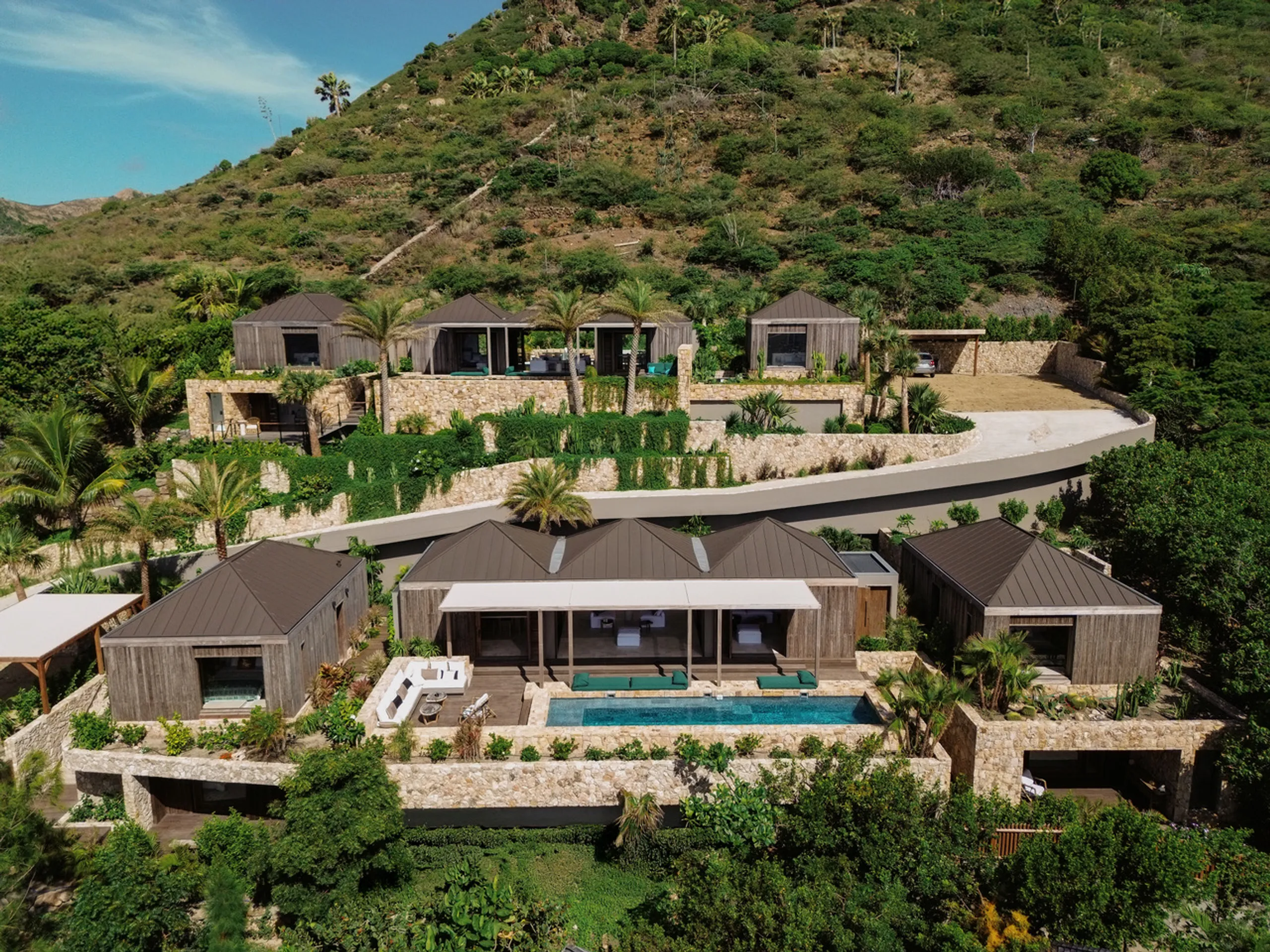 Sleek Toiny Hillside Villa with Private Pool & Sweeping Ocean Views, Toiny