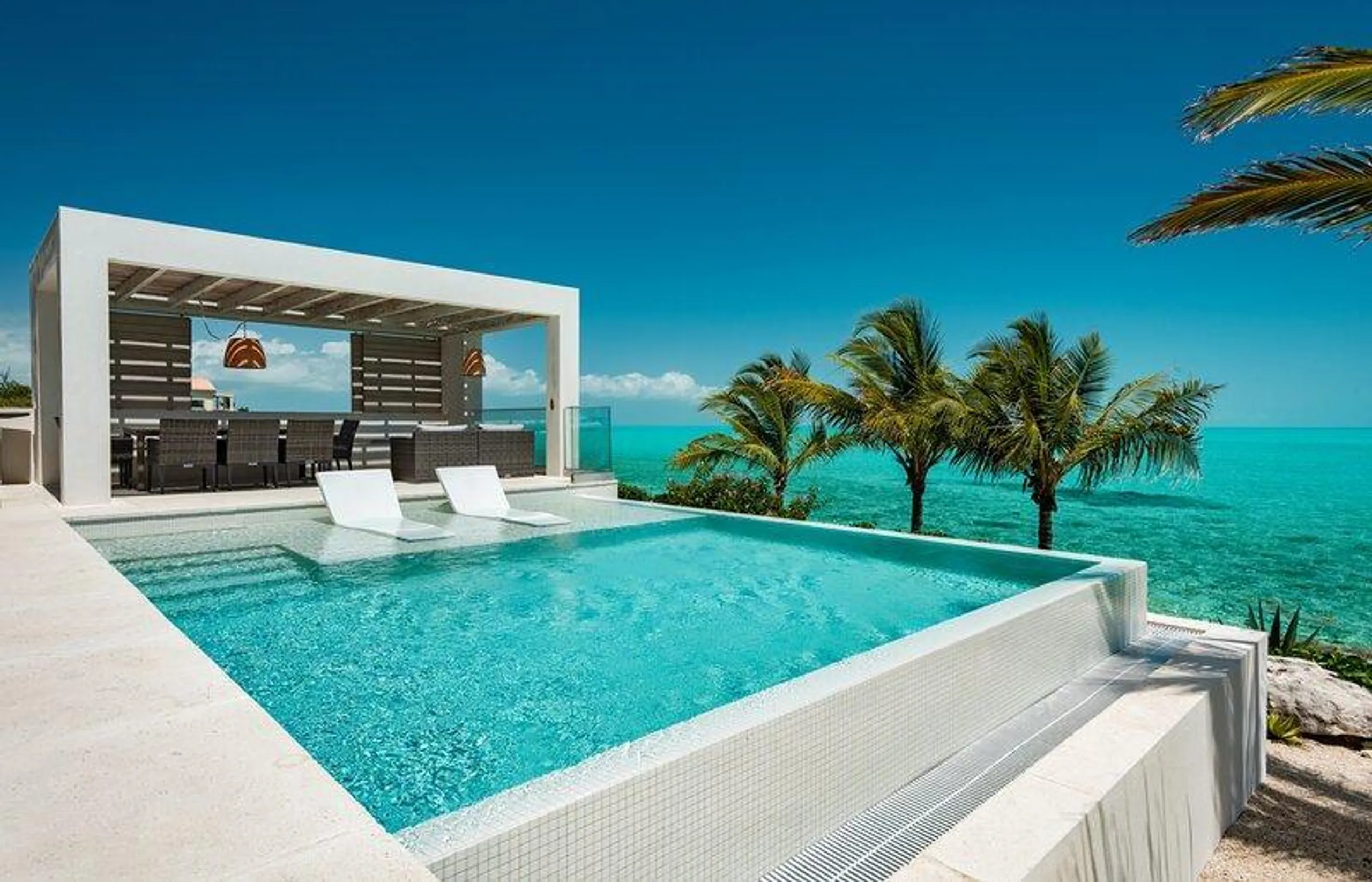 Turks and Caicos Grand Luxury Oceanfront Vacation Villa with Breathtaking Views, Long Bay Beach