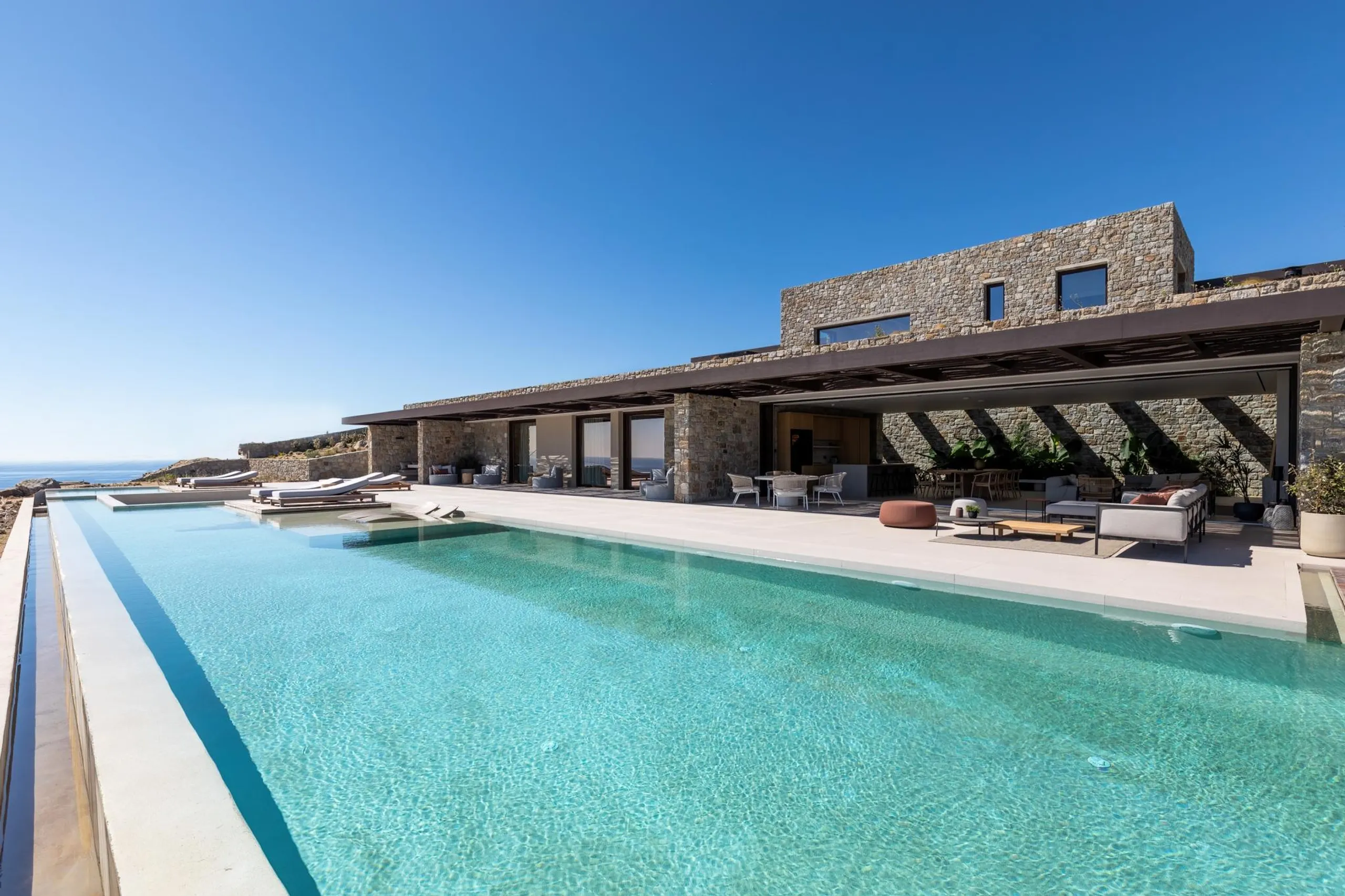 Noble Mykonos Retreat with Invigorating Pools and Views, South Aegean