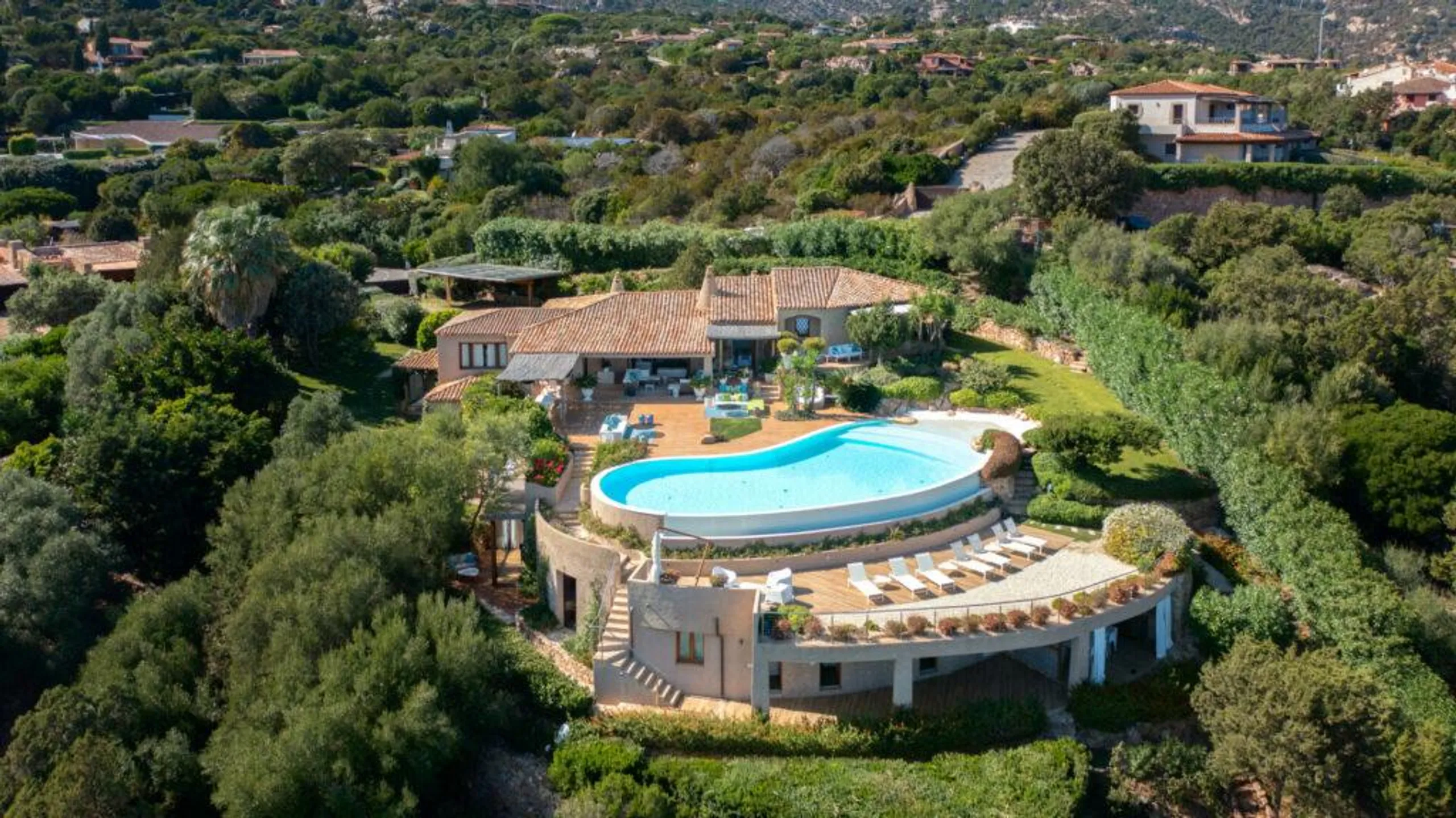 Stately Uphill Villa with Private Pool and Sea Views, Sardinia
