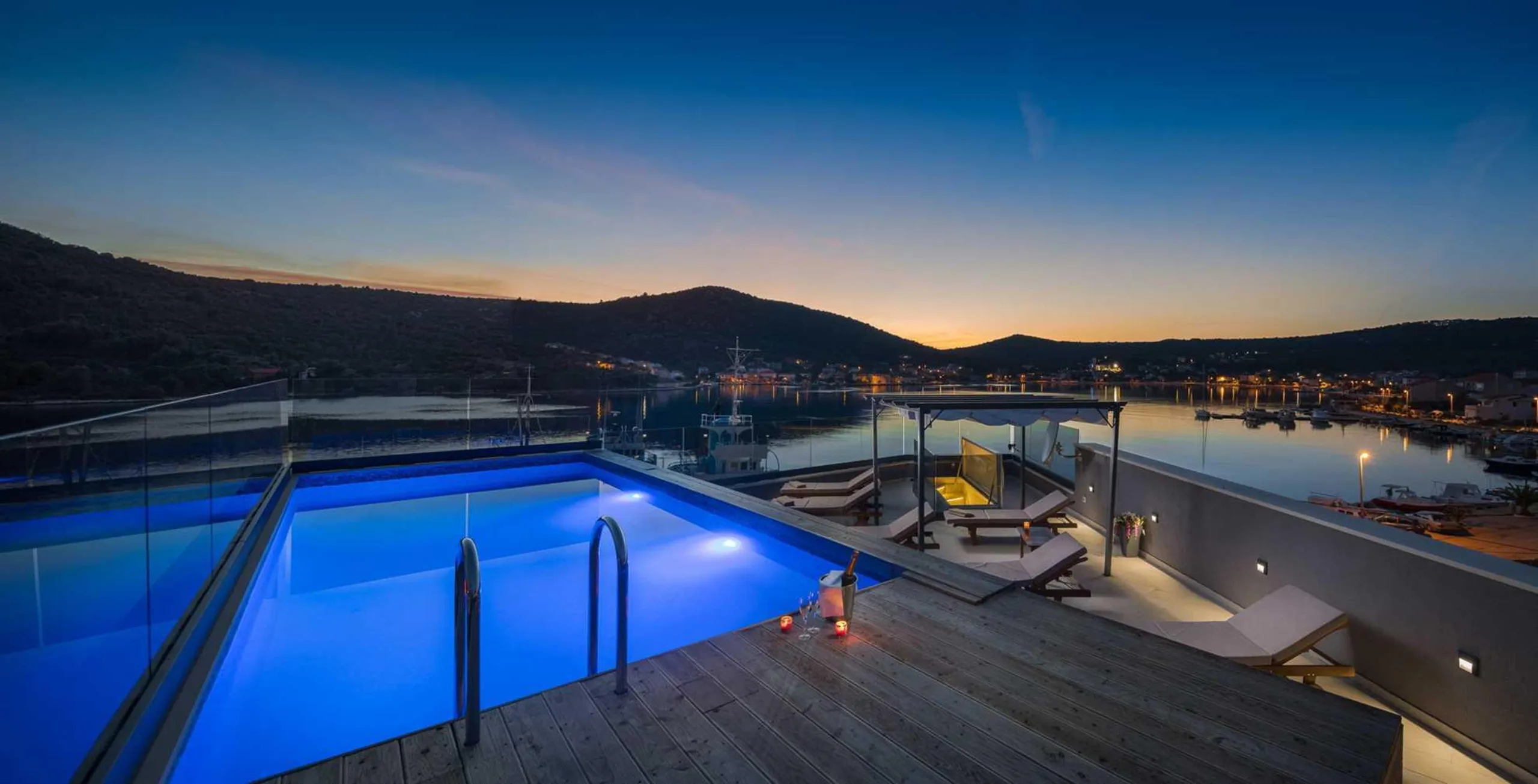 Beachfront Villa with Private Pool and Views of Crystal Clear Waters, Marina