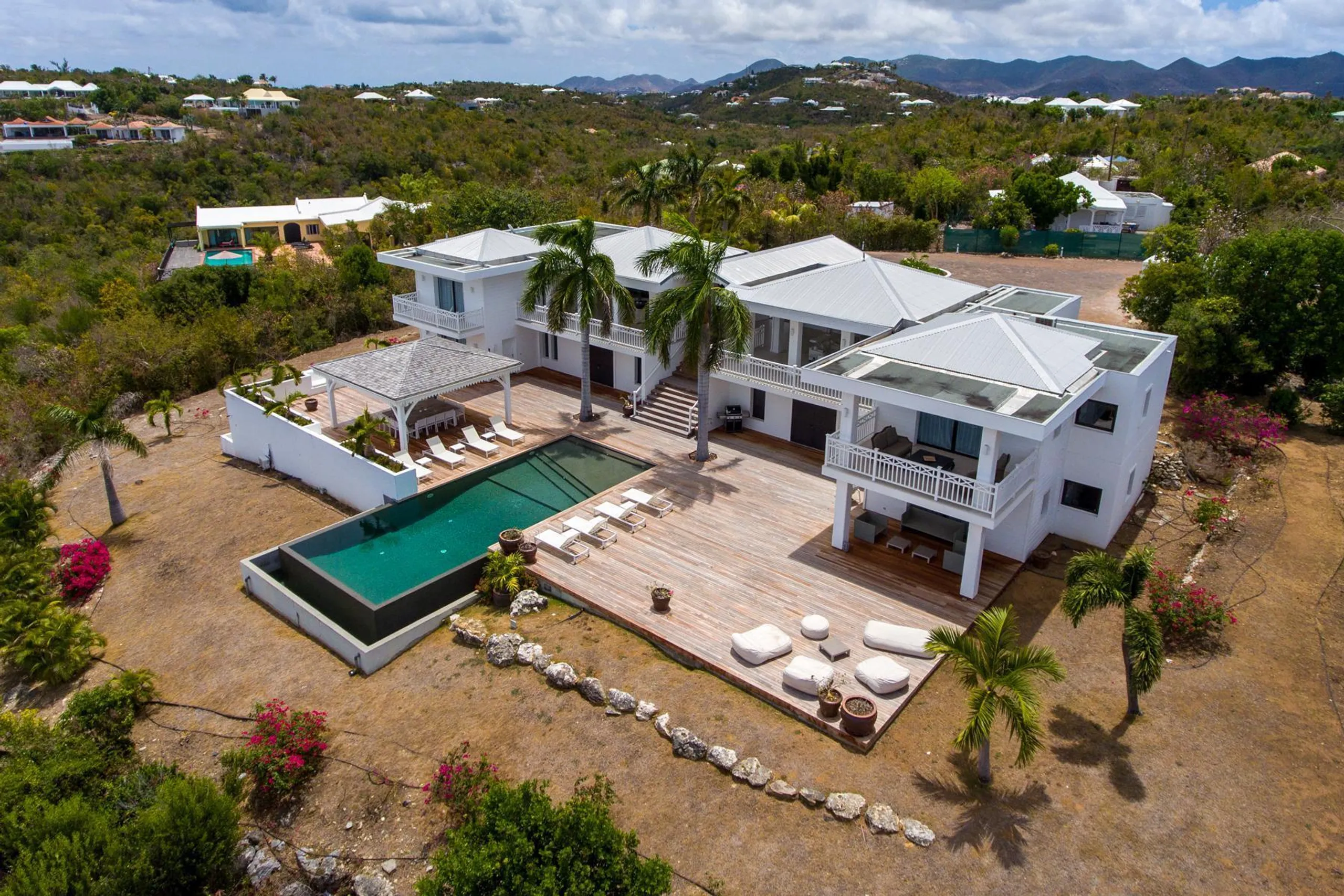 Elegant Twin Palm Villa with Private Pool and Infinity Views, Terres Basses