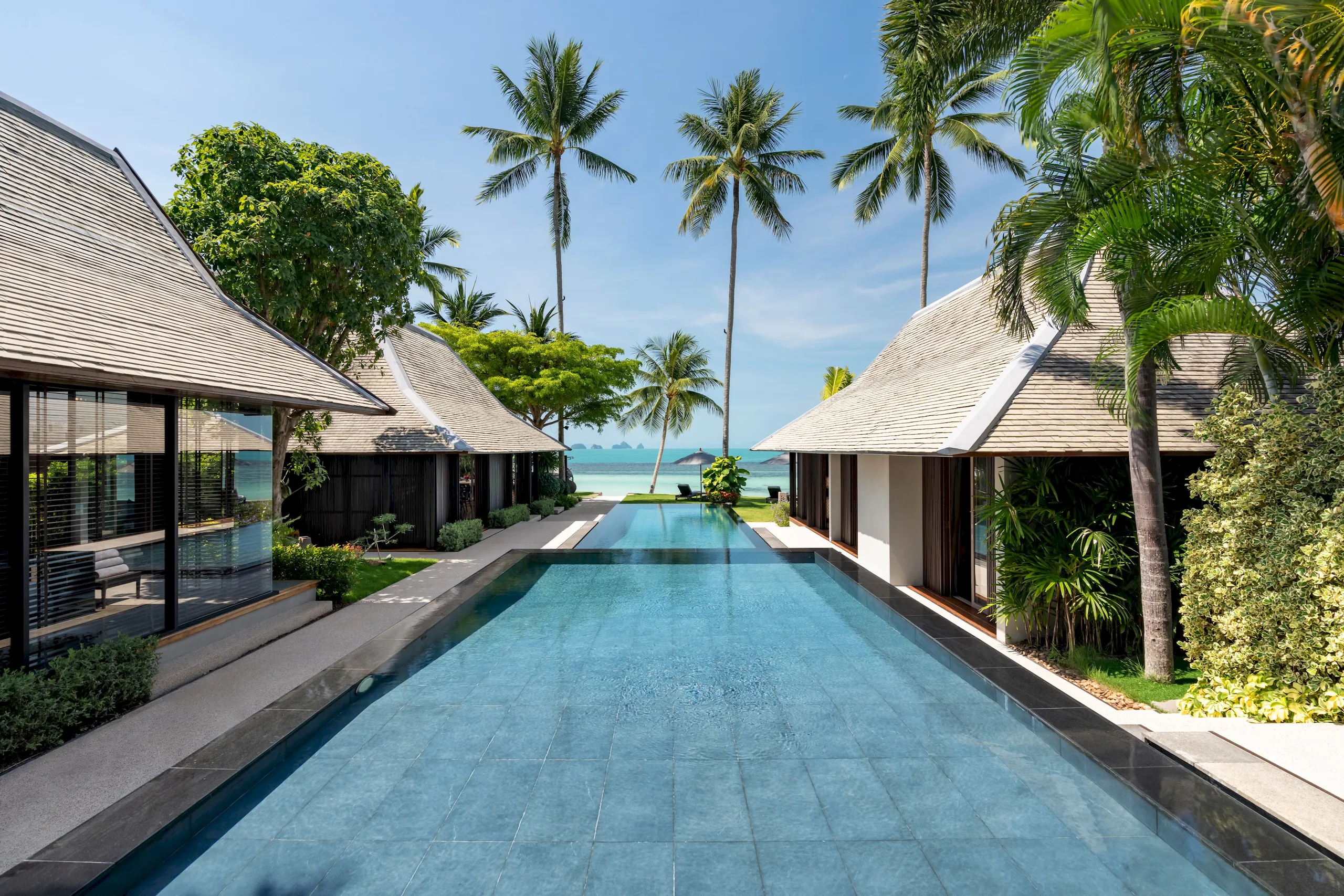 Fantastic Japanese-Thai Villa with Three Infinity Pools, Private theatre, and a Serene Spa in Koh Samui