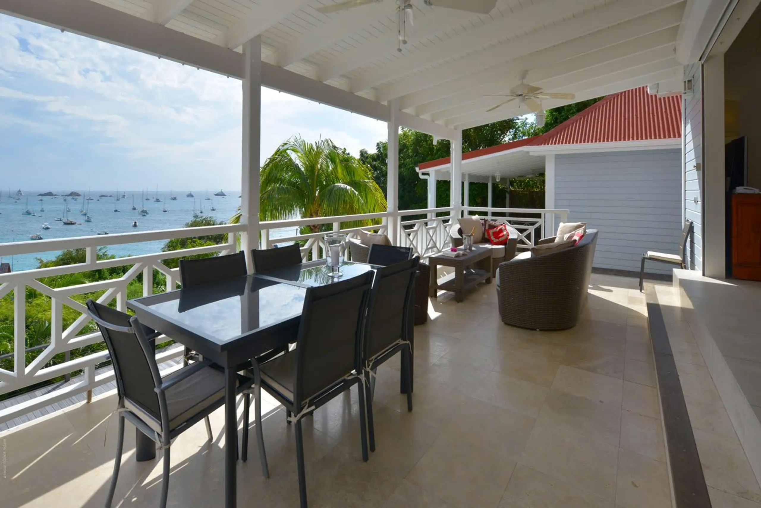 Tranquil Hillside Villa with Pool, Garden and Overlooking Corossol Bay Views — photograph 3