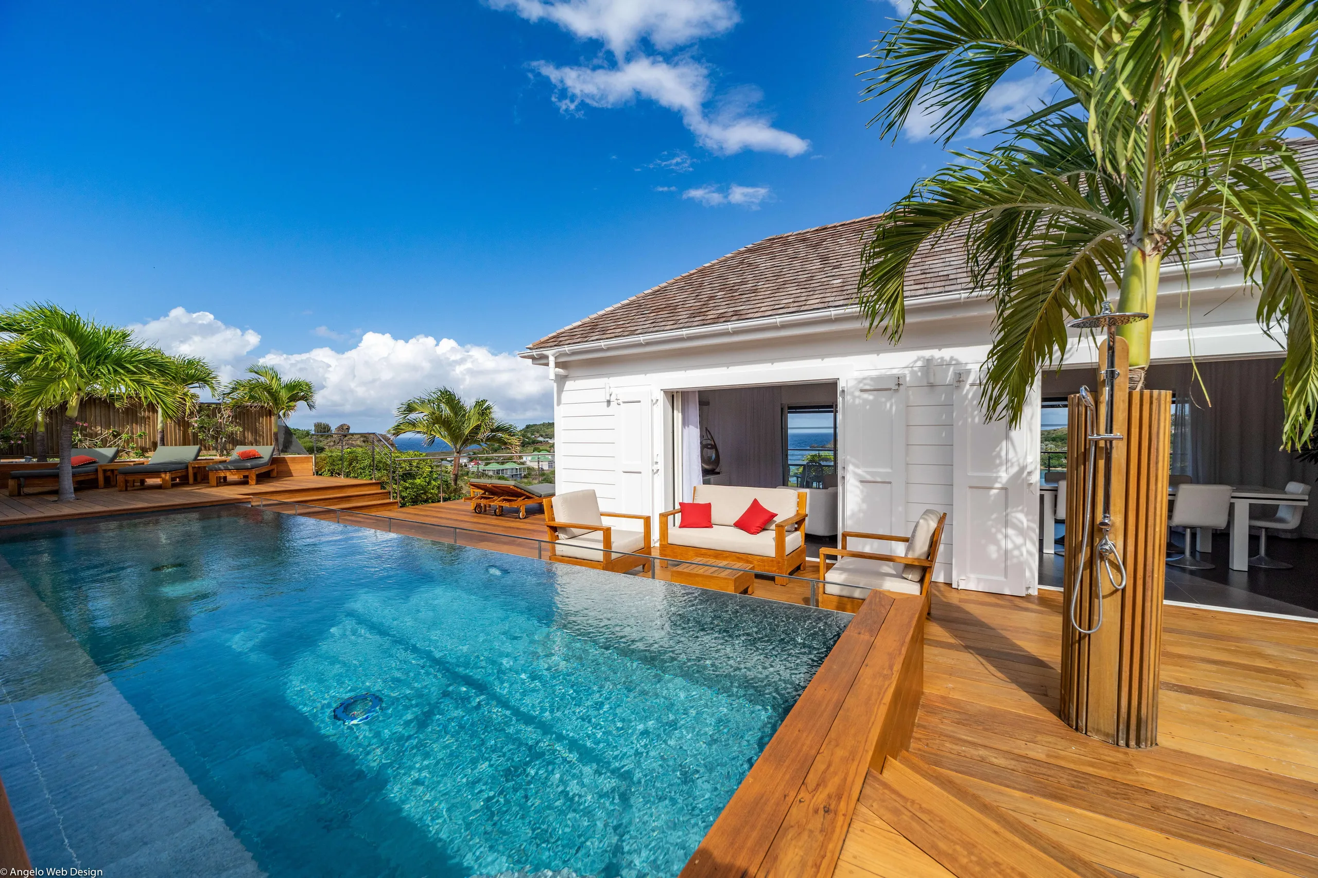 Sophisticated Villa Private Pool Outside Grill and Lounge Area with Majestic Ocean Views — photograph 3