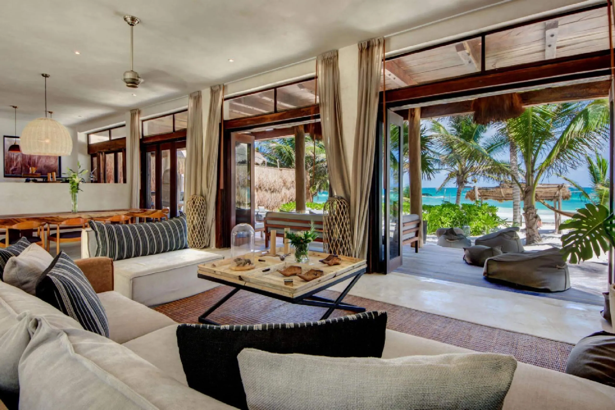 Tulum Grand Luxury 9 BDR Oceanfront Compound Estate- 3 Private VIllas with Tropical Pools — photograph 5