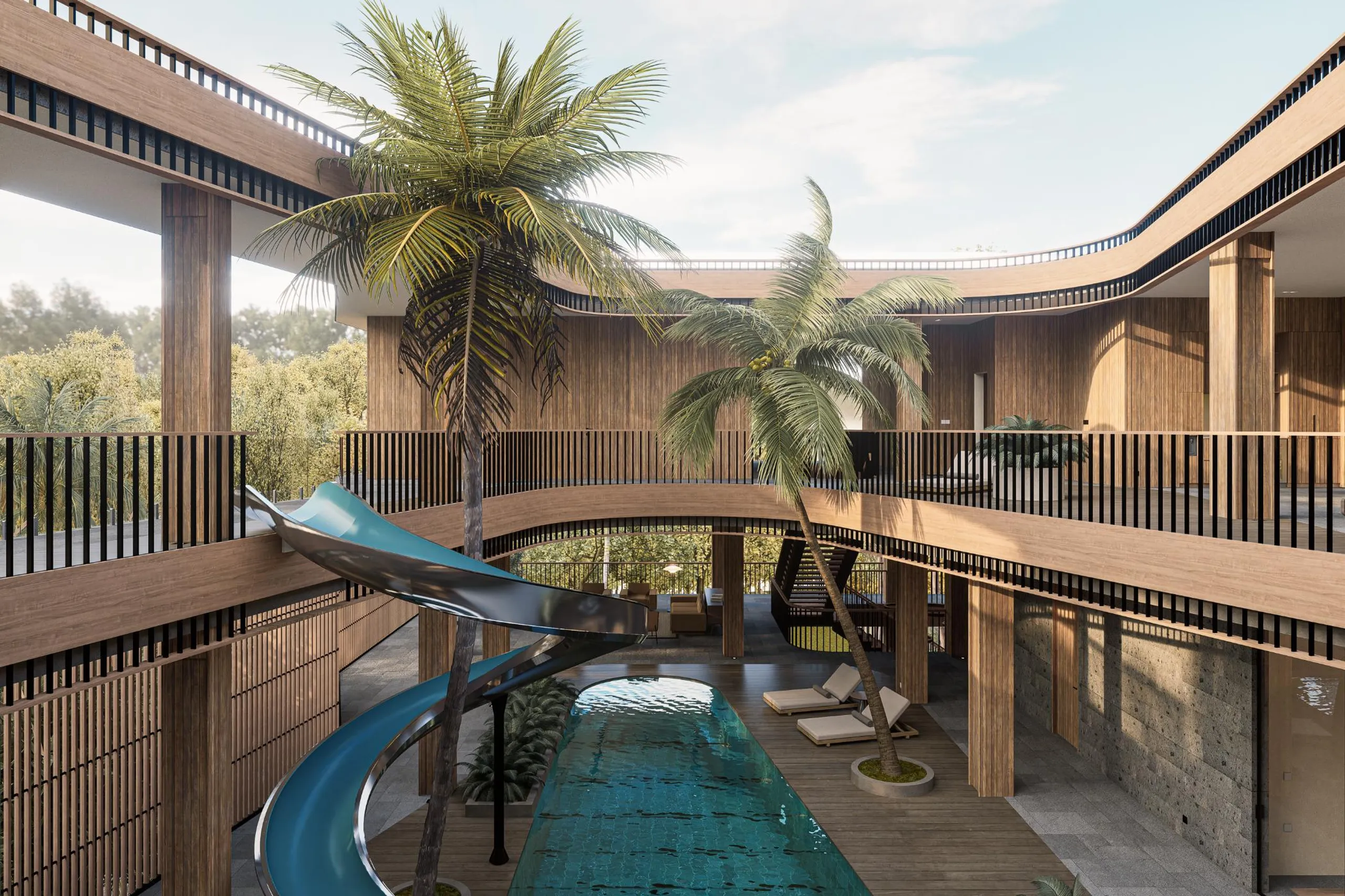 Architectural Masterpiece in Pererenan, Bali with Private Pool, Waterslide and Rural Views, Mengwi