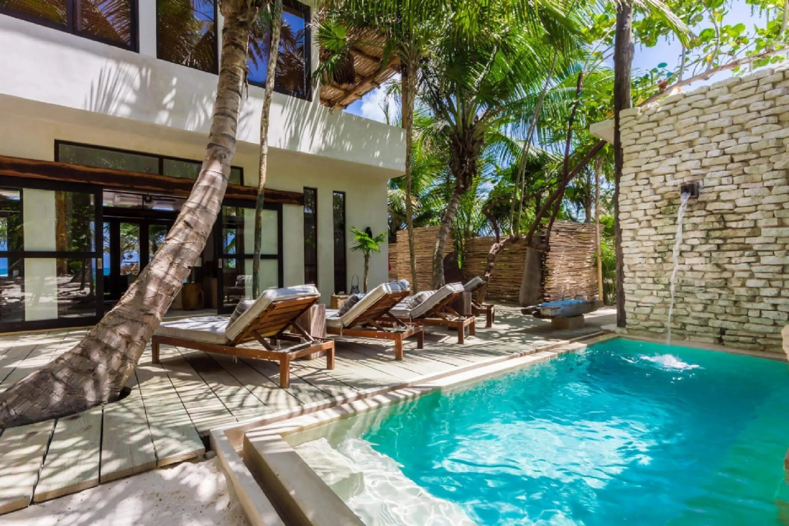 Tulum Grand Luxury 9 BDR Oceanfront Compound Estate- 3 Private VIllas with Tropical Pools — photograph 6