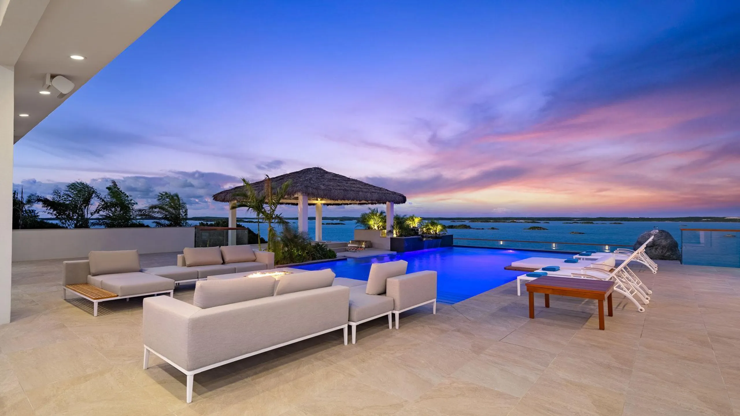 Contemporary Waterfront Villa with Poolside Terrace and Direct water Access, Chalk Sound