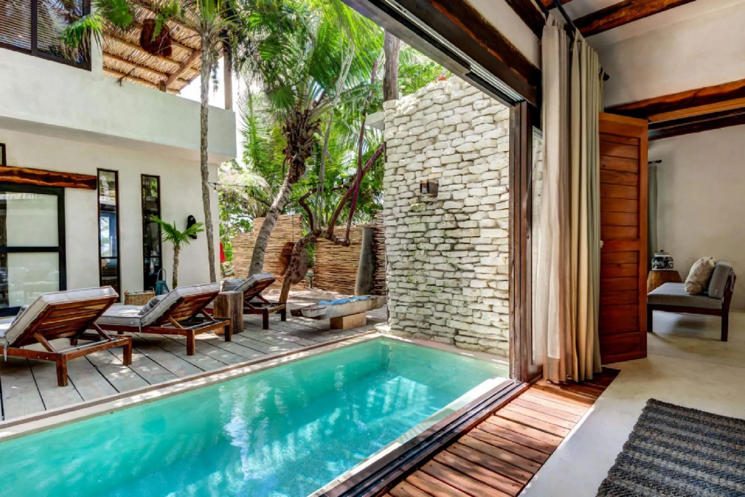 Tulum Grand Luxury 9 BDR Oceanfront Compound Estate- 3 Private VIllas with Tropical Pools — photograph 9