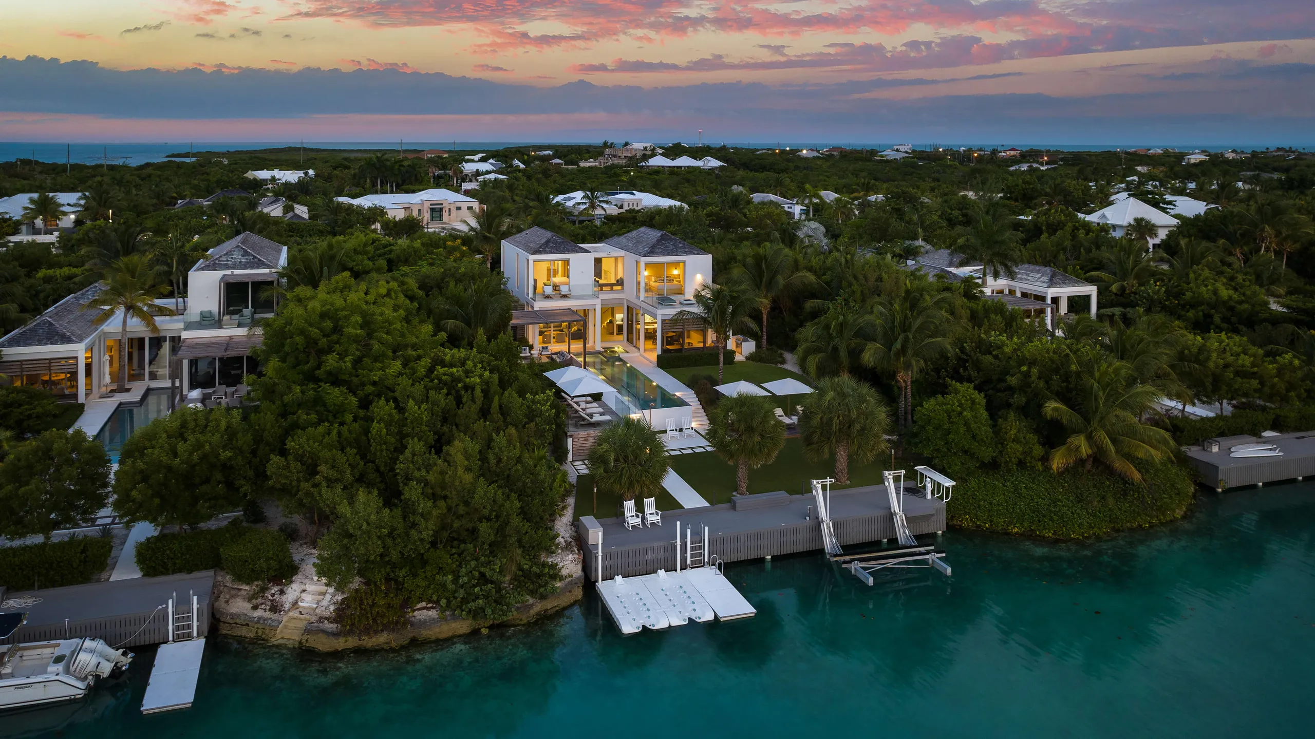 Prestigious Blue Cay Estate with Private Infinity Pool, Canal Views and Beach Access, Leeward Settlement
