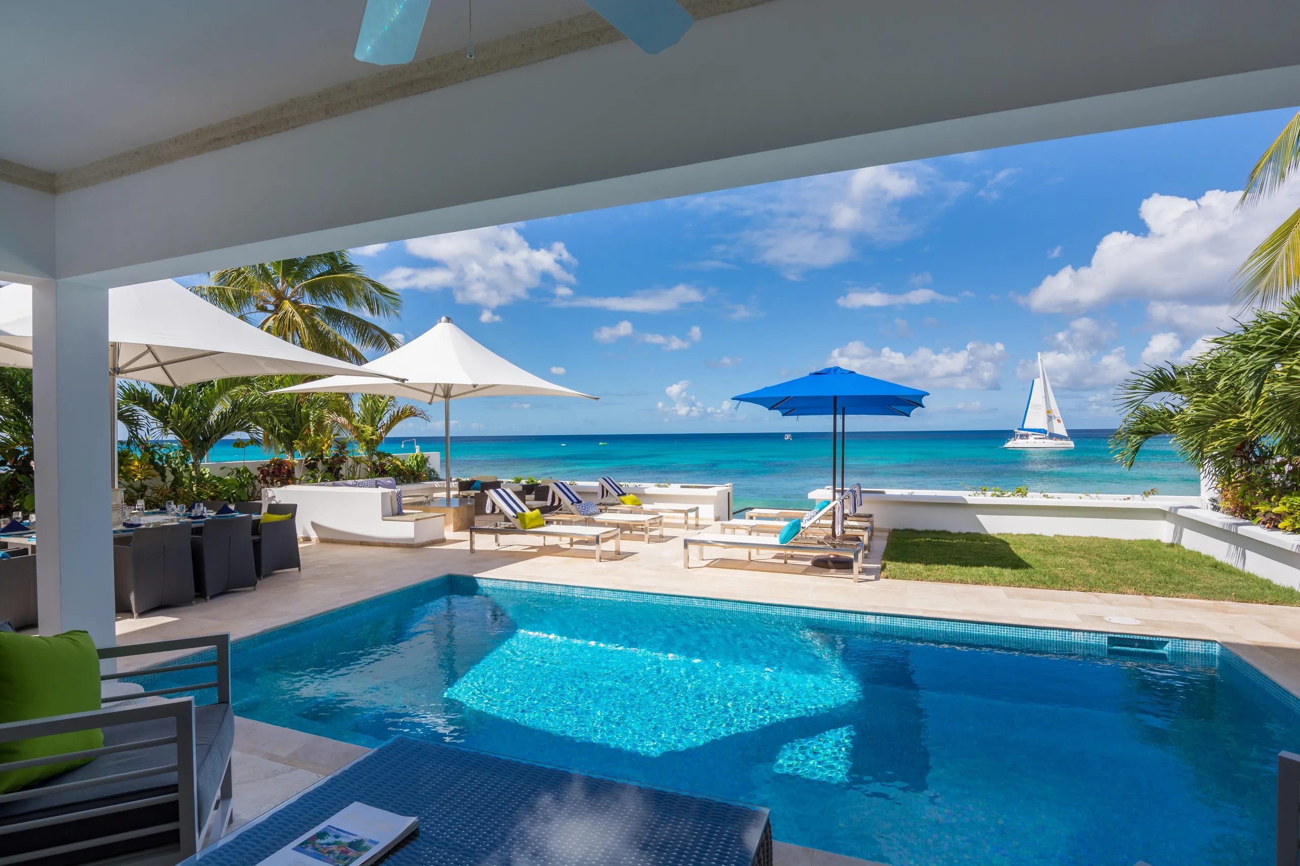 Barbados Beachfront Contemporary High End Villa with Elevated Sea View, St. James