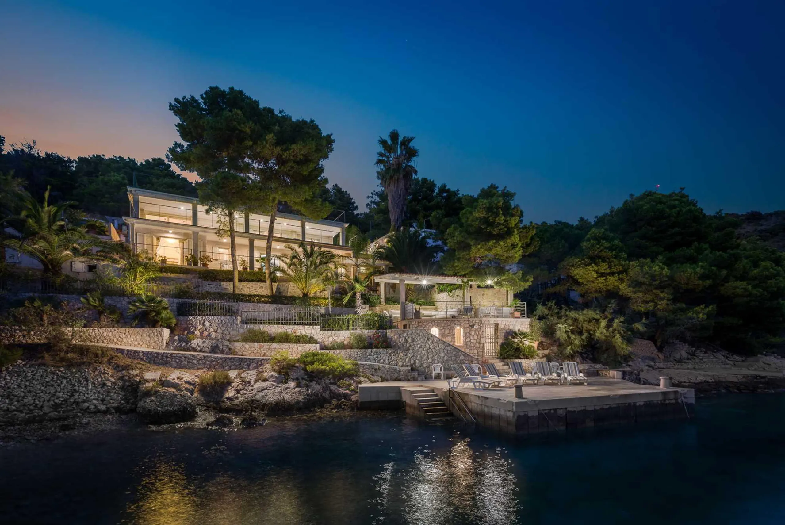 Seaside Villa with Private Pool and Boat Berth in Idyllic Uljeni Bok Bay, Hvar