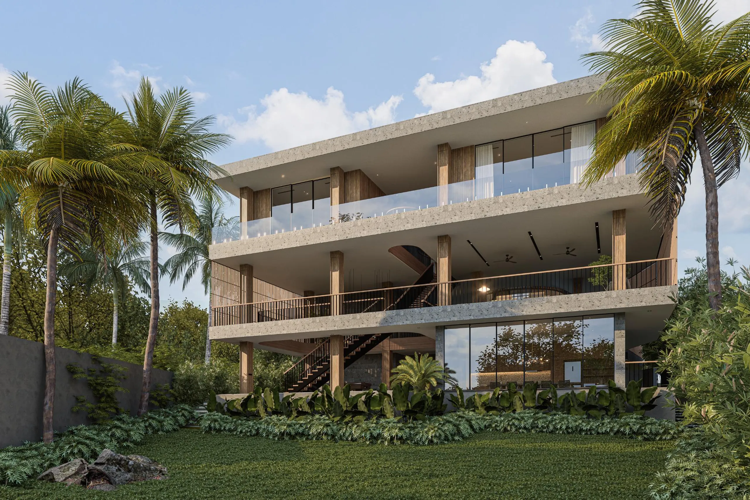 Architectural Masterpiece in Pererenan, Bali with Private Pool, Waterslide and Rural Views — photograph 4