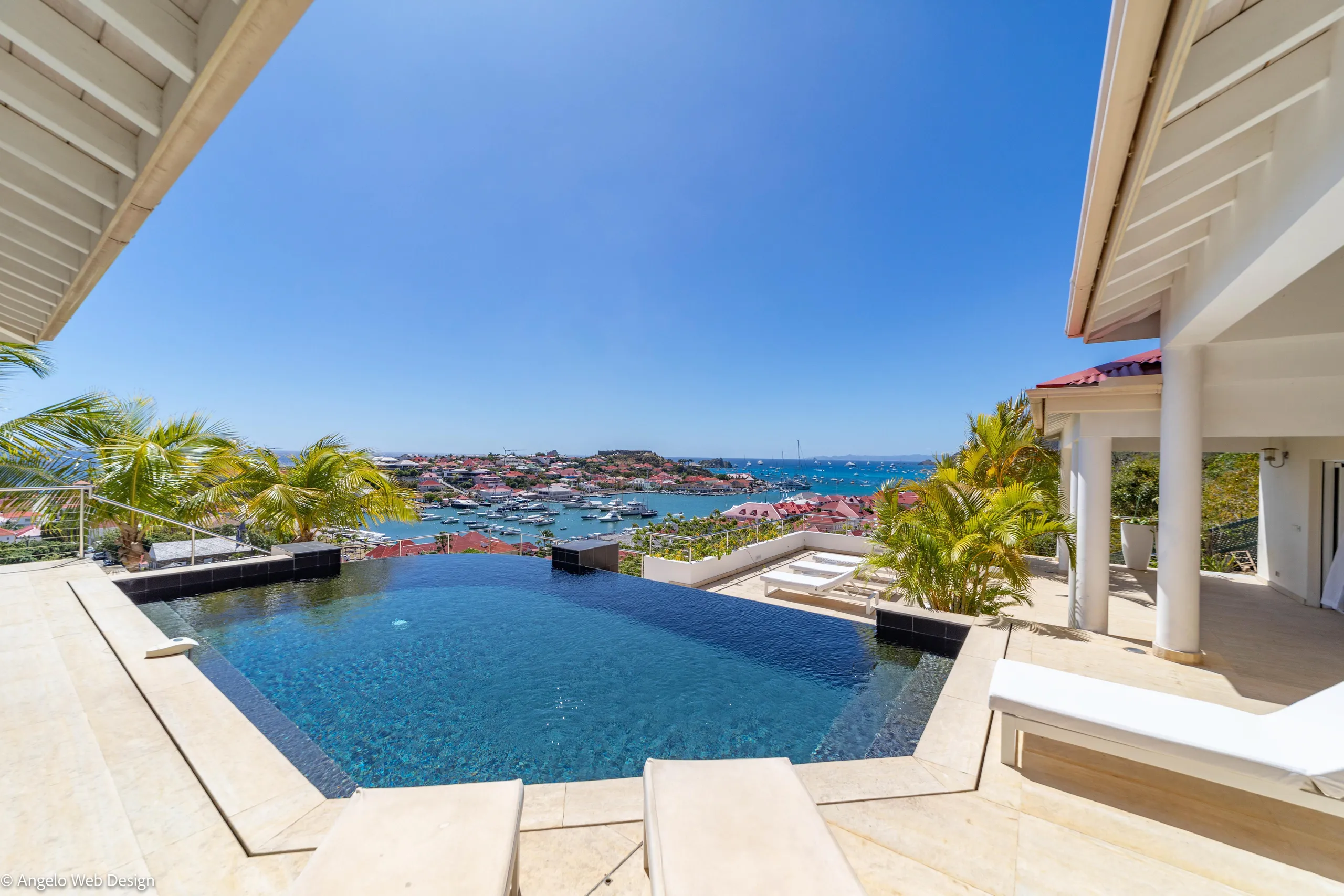 Harbor Front View Villa with Infinity Pool in Gustavia, St. Barths, Gustavia