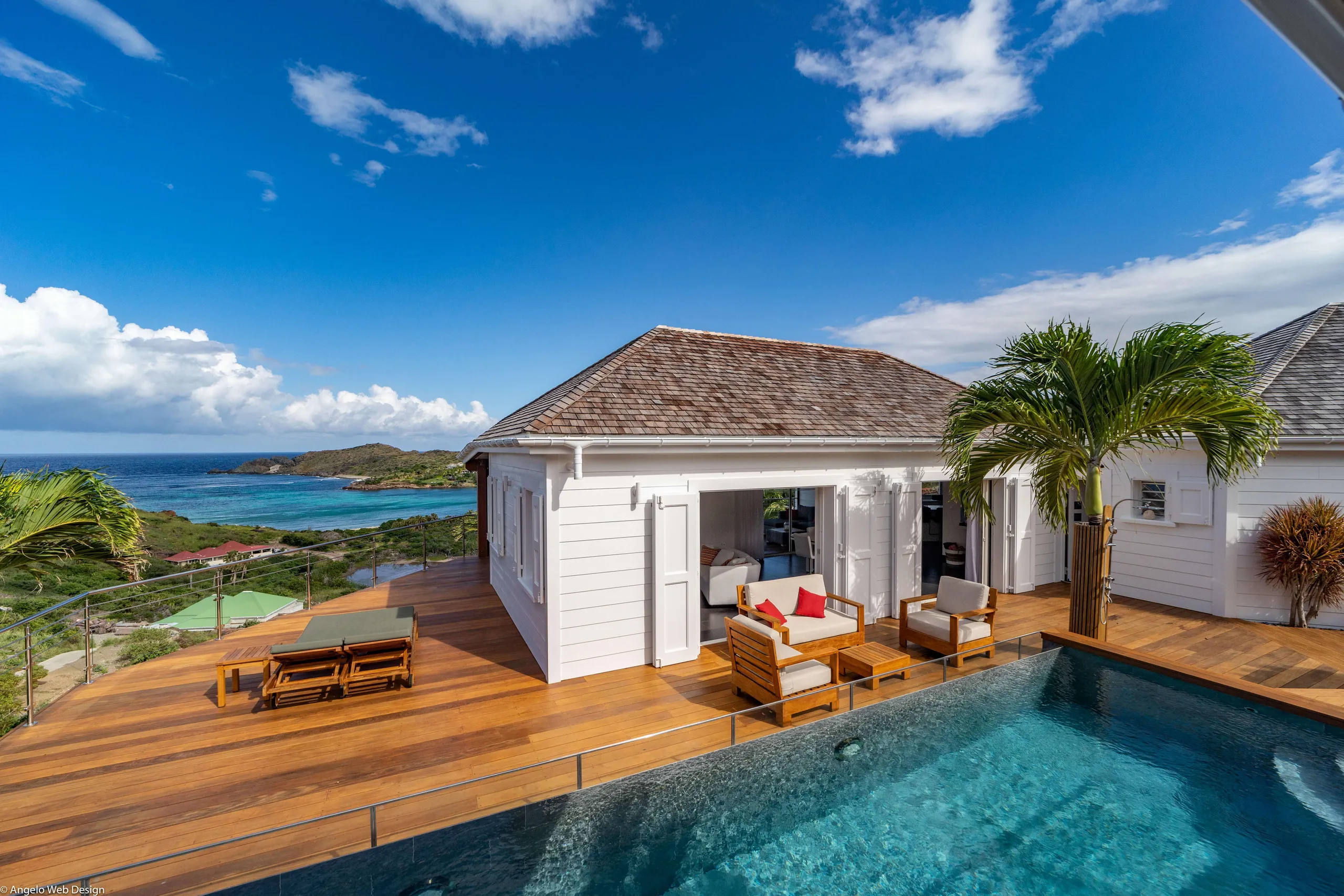 Sophisticated Villa Private Pool Outside Grill and Lounge Area with Majestic Ocean Views — photograph 5