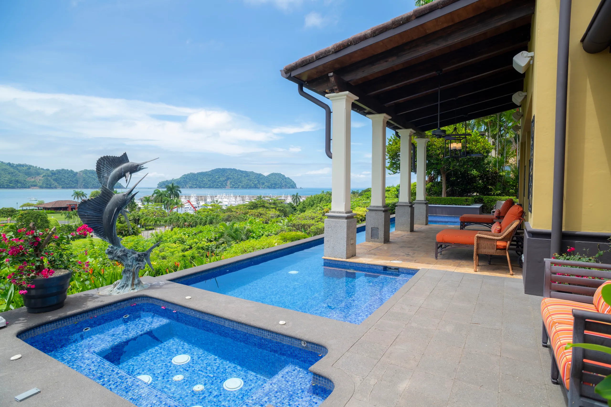 Colonial-Style Luxury Villa in Los Sueños with Infinity Pool, Ocean & Marina Views, Los Suenos